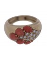 VINTAGE GOLD RING WITH DIAMONDS AND CORALS