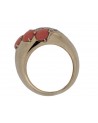 VINTAGE GOLD RING WITH DIAMONDS AND CORALS