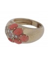 VINTAGE GOLD RING WITH DIAMONDS AND CORALS