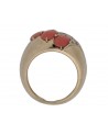 VINTAGE GOLD RING WITH DIAMONDS AND CORALS