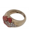 VINTAGE GOLD RING WITH DIAMONDS AND CORALS