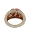 VINTAGE GOLD RING WITH DIAMONDS AND CORALS