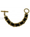 BRACCIALE CHANEL VINTAGE CATENA E PELLE