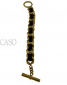 BRACCIALE CHANEL VINTAGE CATENA E PELLE