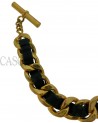 BRACCIALE CHANEL VINTAGE CATENA E PELLE
