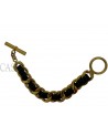BRACCIALE CHANEL VINTAGE CATENA E PELLE