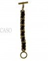 BRACCIALE CHANEL VINTAGE CATENA E PELLE
