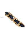 BRACCIALE CHANEL VINTAGE CATENA E PELLE BLU