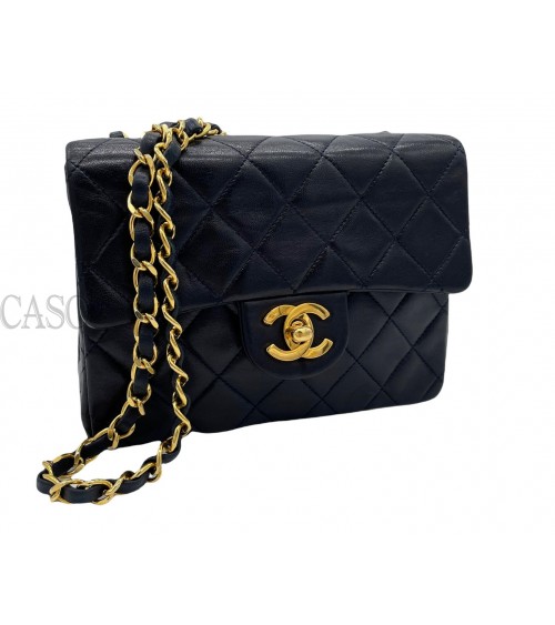 Chanel Classic Flap Mini Square Chain Shoulder Bag Black Lambskin  AMORE  Vintage Tokyo
