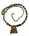 COLLANA VINTAGE IN ORO GIALLO CON LAPIS E BRILLANTI