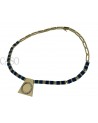 COLLANA VINTAGE IN ORO GIALLO CON LAPIS E BRILLANTI