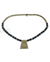 COLLANA VINTAGE IN ORO GIALLO CON LAPIS E BRILLANTI