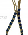 COLLANA VINTAGE IN ORO GIALLO CON LAPIS E BRILLANTI