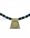COLLANA VINTAGE IN ORO GIALLO CON LAPIS E BRILLANTI
