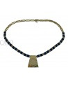 COLLANA VINTAGE IN ORO GIALLO CON LAPIS E BRILLANTI