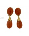 VINTAGE GOLD DANGLE EARRINGS WITH CERASUOLO CORAL