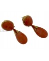VINTAGE GOLD DANGLE EARRINGS WITH CERASUOLO CORAL