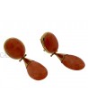 VINTAGE GOLD DANGLE EARRINGS WITH CERASUOLO CORAL