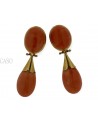 VINTAGE GOLD DANGLE EARRINGS WITH CERASUOLO CORAL
