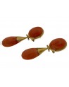 VINTAGE GOLD DANGLE EARRINGS WITH CERASUOLO CORAL