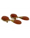 VINTAGE GOLD DANGLE EARRINGS WITH CERASUOLO CORAL