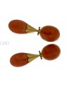 VINTAGE GOLD DANGLE EARRINGS WITH CERASUOLO CORAL