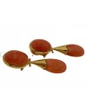 VINTAGE GOLD DANGLE EARRINGS WITH CERASUOLO CORAL