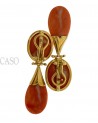 VINTAGE GOLD DANGLE EARRINGS WITH CERASUOLO CORAL