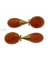 VINTAGE GOLD DANGLE EARRINGS WITH CERASUOLO CORAL