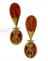 VINTAGE GOLD DANGLE EARRINGS WITH CERASUOLO CORAL