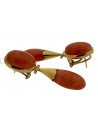 VINTAGE GOLD DANGLE EARRINGS WITH CERASUOLO CORAL