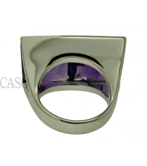 ANELLO IN ORO BIANCO CON AMETISTE E BRILLANTI