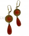 ANTIQUE GOLD EARRINGS WITH NATURAL CORAL