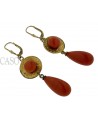 ANTIQUE GOLD EARRINGS WITH NATURAL CORAL