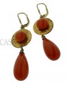 ANTIQUE GOLD EARRINGS WITH NATURAL CORAL