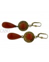 ANTIQUE GOLD EARRINGS WITH NATURAL CORAL
