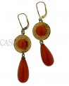 ANTIQUE GOLD EARRINGS WITH NATURAL CORAL