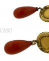ANTIQUE GOLD EARRINGS WITH NATURAL CORAL