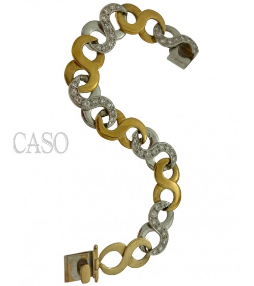 BRACCIALE NEI 2 COLORI DELL'ORO CON BRILLANTI