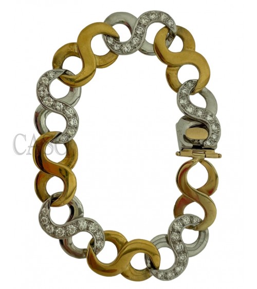 BRACCIALE NEI 2 COLORI DELL'ORO CON BRILLANTI