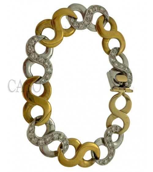 BRACCIALE NEI 2 COLORI DELL'ORO CON BRILLANTI