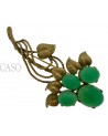 SPILLA VINTAGE IN ORO GIALLO CON CRISOPRASIO