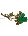 SPILLA VINTAGE IN ORO GIALLO CON CRISOPRASIO