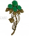 SPILLA VINTAGE IN ORO GIALLO CON CRISOPRASIO