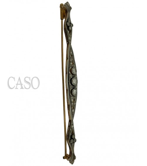 SPILLA ANTICA ARGENTO ORO E DIAMANTI