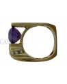 ANELLO ORO AMETISTA MADREPERLA E BRILLANTI