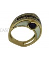 ANELLO ORO MADREPERLA AMETISTE E BRILLANTI