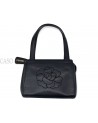 CHANEL VINTAGE BLACK LEATHER POCHETTE