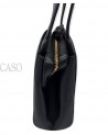 CHANEL VINTAGE BLACK LEATHER POCHETTE
