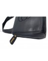 CHANEL VINTAGE BLACK LEATHER POCHETTE